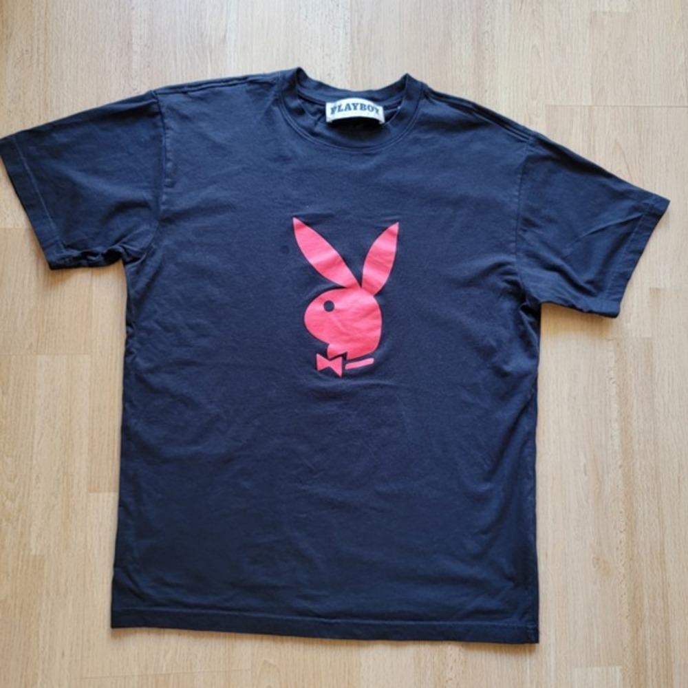 Playboy by PacSun Mens‎ Black Red Bunny Logo Graphic T-Shirt Medium